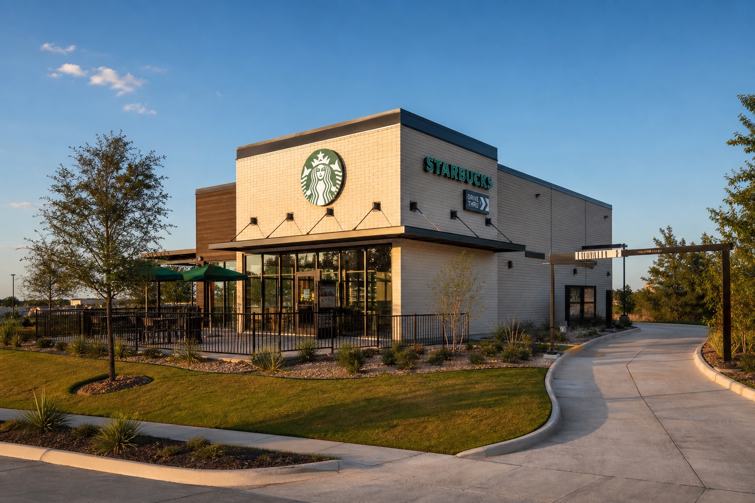 Newly constructed Starbucks drive-thru property